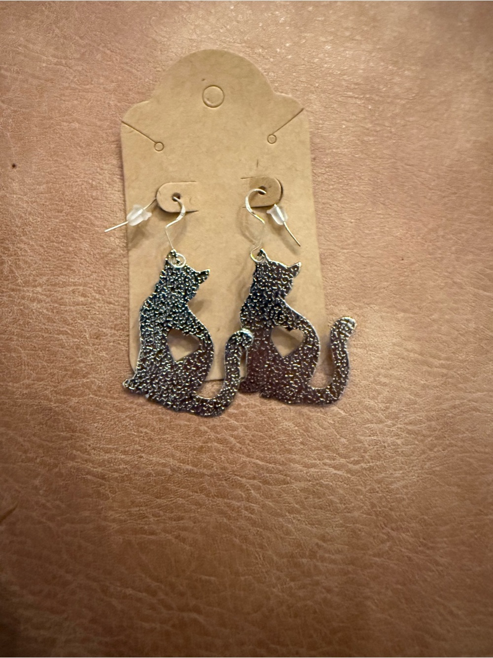 Silver Cat Silhouette Dangle Earrings - Stylish Cat Lovers Jewelry with 925 hook
